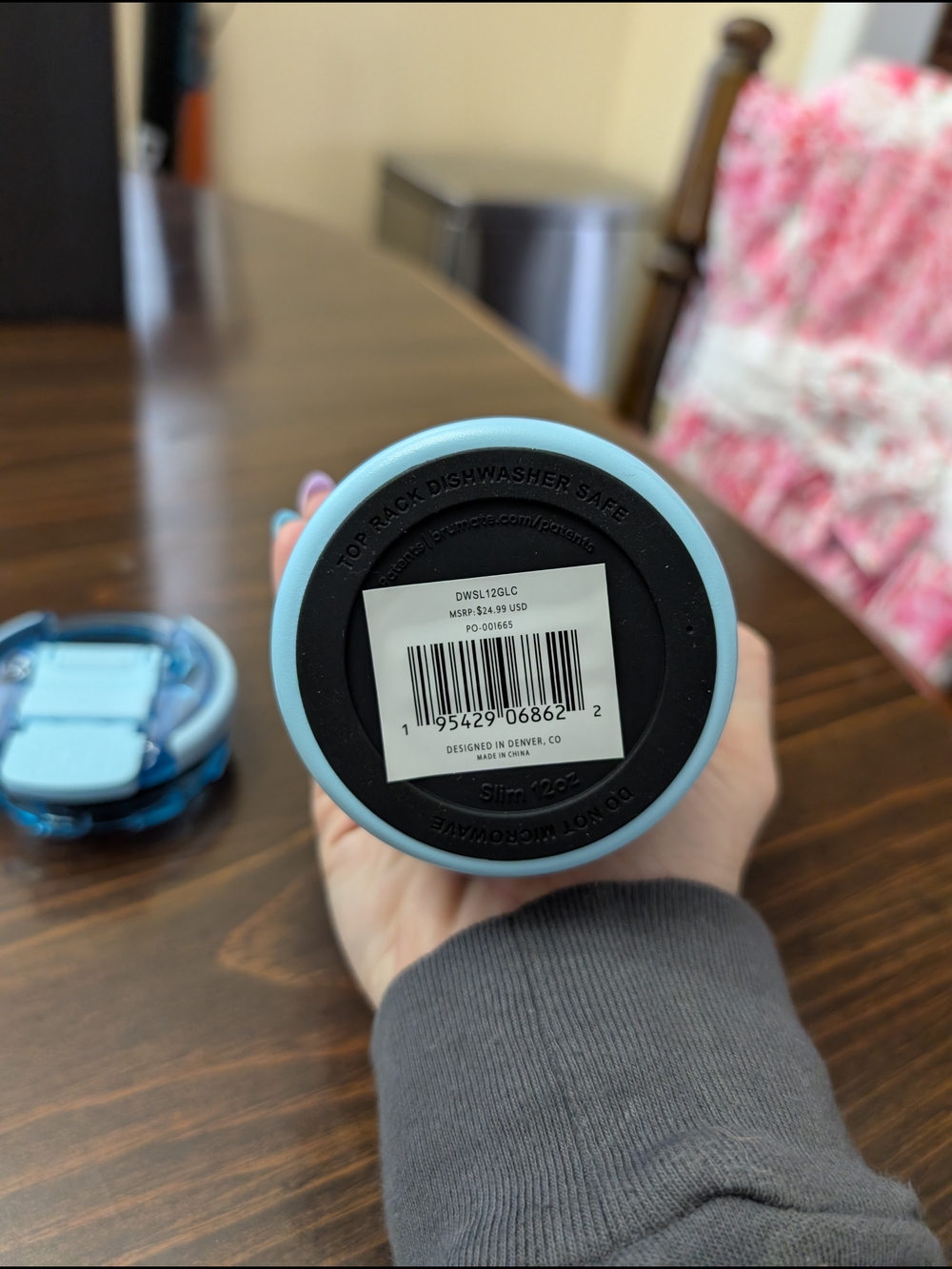 Hopsulator Slim Can Cooler with Lid In Glacier - Picture 2 of 3
